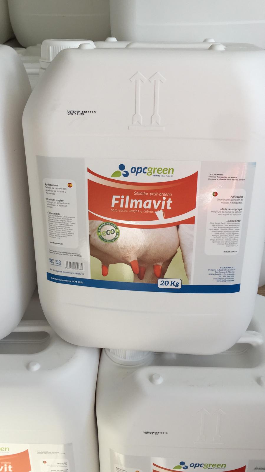 Sellador de ubres post-dipping Filmavit en garrafa de 20 kg certificado ecológico - IGORMA Canarias